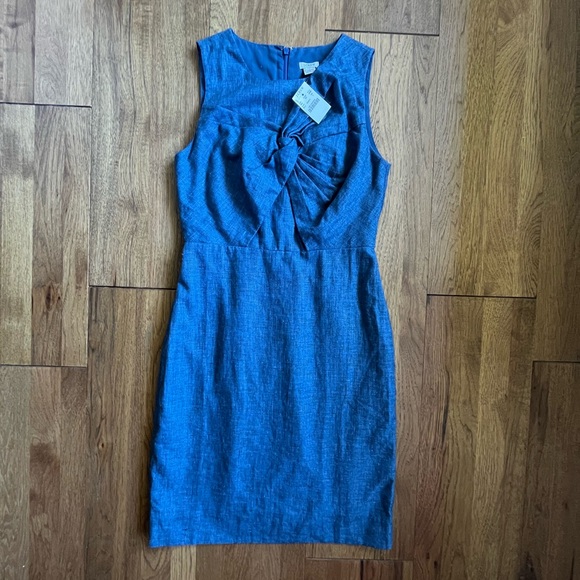 J. Crew Dresses & Skirts - NWT J. Crew Linen Cotton Shift Dress Blue Womens Sz 4 Preppy Minimal New England